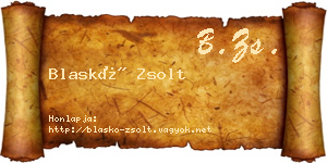 Blaskó Zsolt névjegykártya